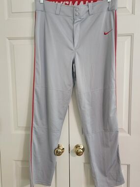 Nike Swingman Dri-FIT Gray/Red Baseball Pants Mens Size Large⚾️